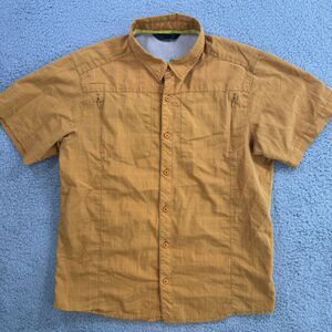 Arcteryx Shirt Mens S Orange Sleeve Button Up Casual Cotton Blend Outdoors